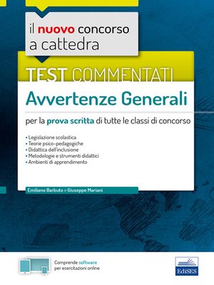 cover image of Test commentati Avvertenze Generali